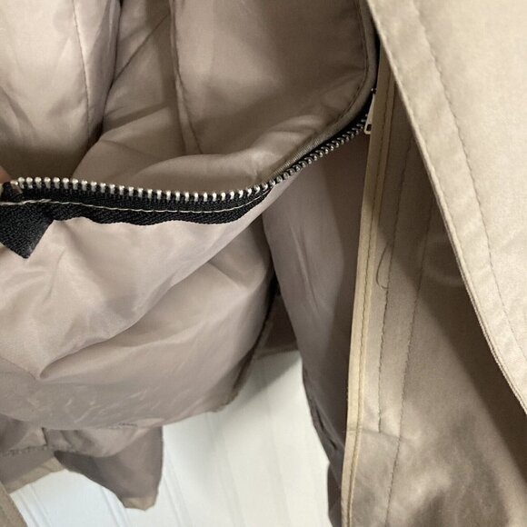 London Fog Womens 10 Reg Zip Snap Front Removable Liner Khaki Tan Car Coat - Picture 8 of 15